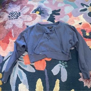 Victoria’s Secret cropped lace-up sweatshirt